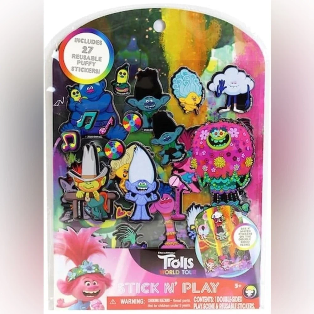 Trolls‎ Reusable Puffy Stickers - Multicolor